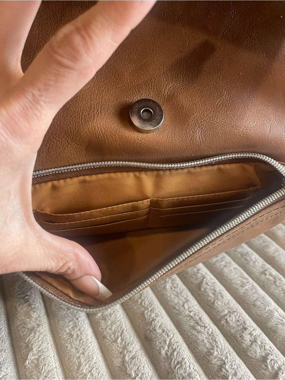 Relic By Fossil Evie Brown Faux Leather Flap Crossbody Bag Shoulder Purse